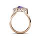 4 - Alyssa 6.40 mm Iolite and Diamond Three Stone Ring 