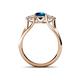 4 - Alyssa 6.40 mm Blue and White Diamond Three Stone Ring 