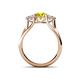 4 - Alyssa 6.00 mm Yellow and White Diamond Three Stone Ring 