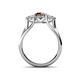 4 - Alyssa 6.40 mm Smoky Quartz and Diamond Three Stone Ring 