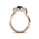 4 - Alyssa 6.00 mm Blue Sapphire and Diamond Three Stone Ring 