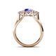 4 - Alyssa 6.40 mm Tanzanite and Diamond Three Stone Ring 