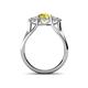 4 - Alyssa 6.00 mm Yellow Sapphire and Diamond Three Stone Ring 