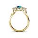 4 - Alyssa 6.40 mm London Blue Topaz and Diamond Three Stone Ring 