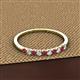 2 - Emlynn 2.40 mm Ruby and Diamond 10 Stone Wedding Band 