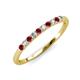 3 - Emlynn 2.40 mm Ruby and Diamond 10 Stone Wedding Band 