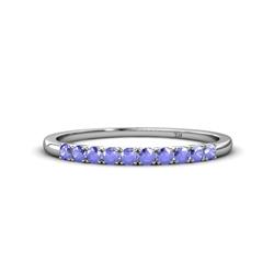 Emlynn Tanzanite Stone Wedding Band French Set Tanzanite Stone Womens Wedding Band Stackable ctw K White Gold