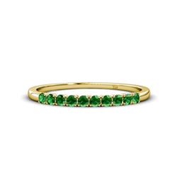 Emlynn Green Garnet Stone Wedding Band French Set Green Garnet Stone Womens Wedding Band Stackable ctw K Yellow Gold