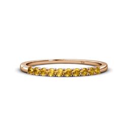 Emlynn Citrine Stone Wedding Band French Set Citrine Stone Womens Wedding Band Stackable ctw K Rose Gold