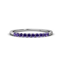 Emlynn Iolite Stone Wedding Band French Set Iolite Stone Womens Wedding Band Stackable ctw K White Gold