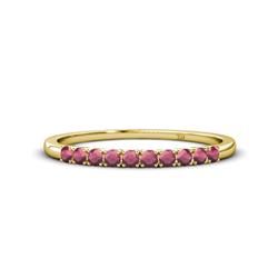 Emlynn Rhodolite Garnet Stone Wedding Band French Set Rhodolite Garnet Stone Womens Wedding Band Stackable ctw K Yellow Gold
