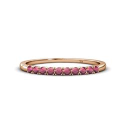Emlynn Rhodolite Garnet Stone Wedding Band French Set Rhodolite Garnet Stone Womens Wedding Band Stackable ctw K Rose Gold