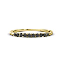 Emlynn Black Diamond Stone Wedding Band French Set Black Diamond Stone Womens Wedding Band Stackable ctw K Yellow Gold