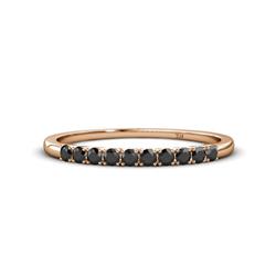 Emlynn Black Diamond Stone Wedding Band French Set Black Diamond Stone Womens Wedding Band Stackable ctw K Rose Gold