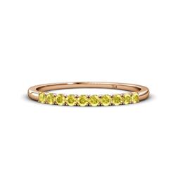 Emlynn Yellow Sapphire Stone Wedding Band French Set Yellow Sapphire Stone Womens Wedding Band Stackable ctw K Rose Gold