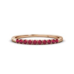 Emlynn Ruby Stone Wedding Band French Set Ruby Stone Womens Wedding Band Stackable ctw K Rose Gold