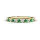 1 - Emlynn 2.70 mm Emerald and Diamond 10 Stone Wedding Band 