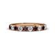 1 - Emlynn 3.00 mm Red Garnet and Diamond 10 Stone Wedding Band 