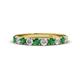 1 - Emlynn 3.00 mm Emerald and Diamond 10 Stone Wedding Band 