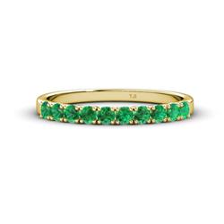 Emlynn Emerald Stone Wedding Band French Set Emerald Stone Womens Wedding Band Stackable ctw K Yellow Gold