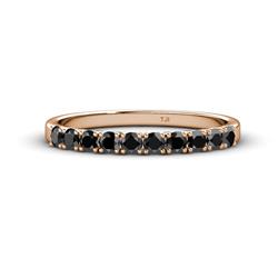 Emlynn Black Diamond Stone Wedding Band French Set Black Diamond Stone Womens Wedding Band Stackable ctw K Rose Gold