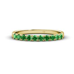 Emlynn Green Garnet Stone Wedding Band French Set Green Garnet Stone Womens Wedding Band Stackable ctw K Yellow Gold