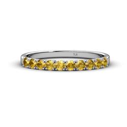 Emlynn Citrine Stone Wedding Band French Set Citrine Stone Womens Wedding Band Stackable ctw K White Gold