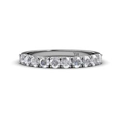 Emlynn White Sapphire Stone Wedding Band French Set White Sapphire Stone Womens Wedding Band Stackable ctw K White Gold