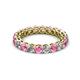 2 - Tiffany 3.00 mm Pink Sapphire and Lab Grown Diamond Eternity Band 