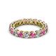 2 - Tiffany 3.40 mm Pink Sapphire and Lab Grown Diamond Eternity Band 