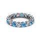 2 - Tiffany 3.80 mm Blue Topaz and Lab Grown Diamond Eternity Band 