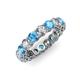 3 - Tiffany 3.80 mm Blue Topaz and Lab Grown Diamond Eternity Band 