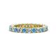 1 - Ellen 2.70 mm Blue Topaz and Lab Grown Diamond Eternity Band 