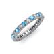 3 - Ellen 2.70 mm Blue Topaz and Lab Grown Diamond Eternity Band 