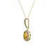 2 - Glenn Petite Citrine and Diamond Womens Halo Pendant 