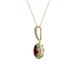 2 - Glenn Petite Red Garnet and Diamond Womens Halo Pendant 