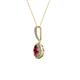 2 - Glenn Petite Rhodolite Garnet and Diamond Womens Halo Pendant 