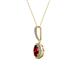 2 - Glenn Petite Ruby and Diamond Womens Halo Pendant 