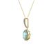 2 - Glenn Petite Aquamarine and Diamond Womens Halo Pendant 