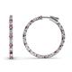 1 - Melissa 0.90 ctw (1.70 mm) Inside Outside Round Pink Tourmaline and Lab Grown Diamond Eternity Hoop Earrings 