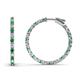 1 - Melissa 0.90 ctw (1.70 mm) Inside Outside Round Emerald and Lab Grown Diamond Eternity Hoop Earrings 
