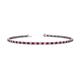 1 - Leslie 2.00 mm Ruby and Lab Grown Diamond Eternity Tennis Bracelet 