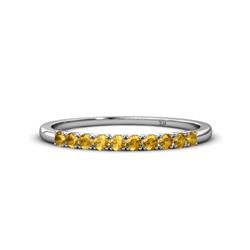 Emlynn Citrine Stone Wedding Band French Set Citrine Stone Womens Wedding Band Stackable ctw Sterling Silver