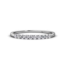 Emlynn White Sapphire Stone Wedding Band French Set White Sapphire Stone Womens Wedding Band Stackable ctw Sterling Silver