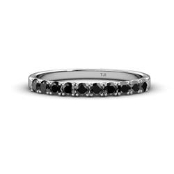 Emlynn Black Diamond Stone Wedding Band French Set Black Diamond Stone Womens Wedding Band Stackable ctw Sterling Silver