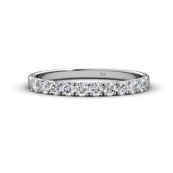 Emlynn Diamond Stone Wedding Band French Set Diamond Stone Womens Wedding Band Stackable ctw Sterling Silver