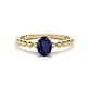 1 - Helen Bold Oval Cut Blue Sapphire Solitaire Promise Ring 