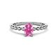 1 - Helen Bold Oval Cut Pink Sapphire Solitaire Promise Ring 