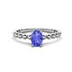 1 - Helen Bold Oval Cut Tanzanite Solitaire Promise Ring 