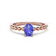 1 - Helen Bold Oval Cut Tanzanite Solitaire Promise Ring 